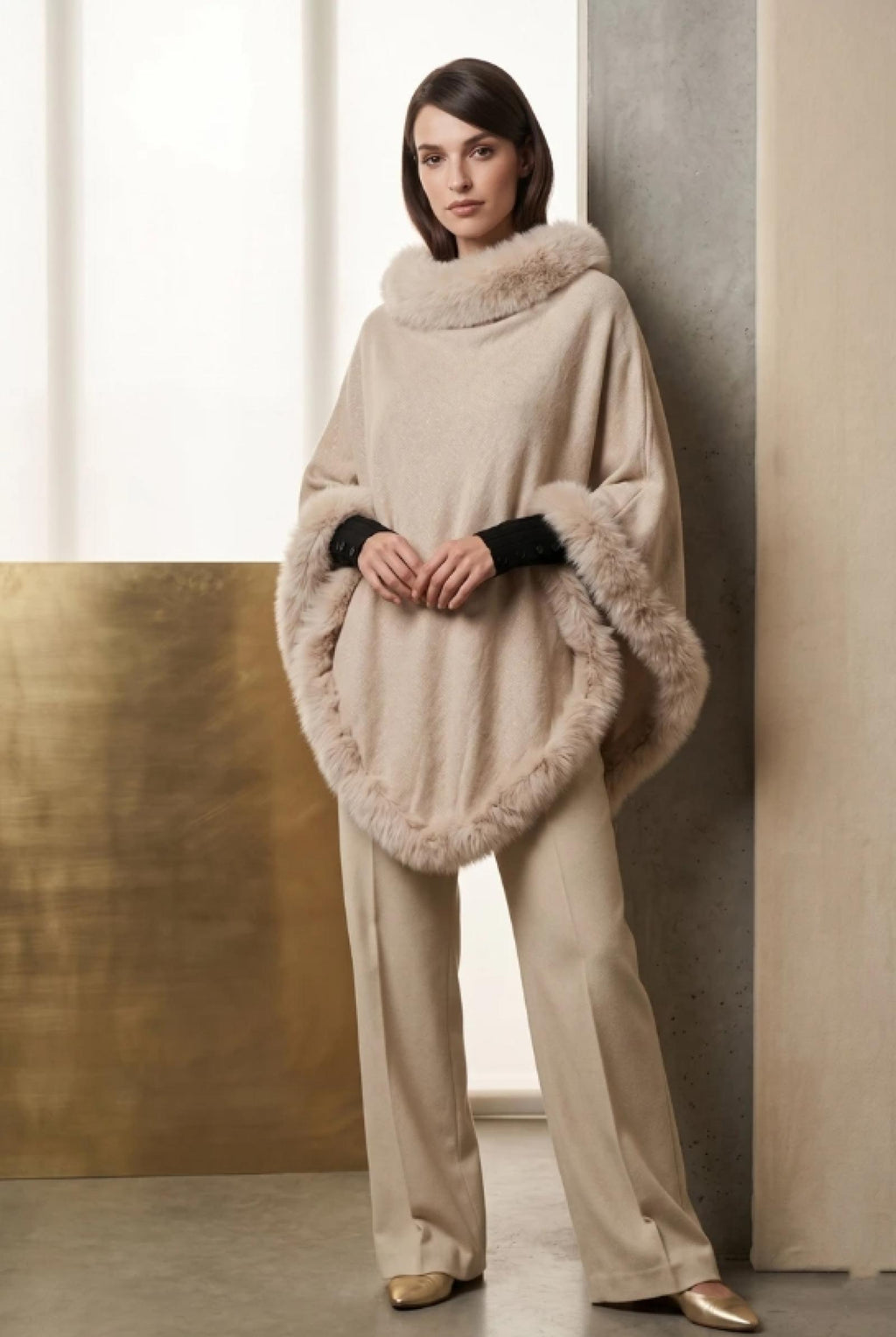 Poncho Basma Taille Unique beige