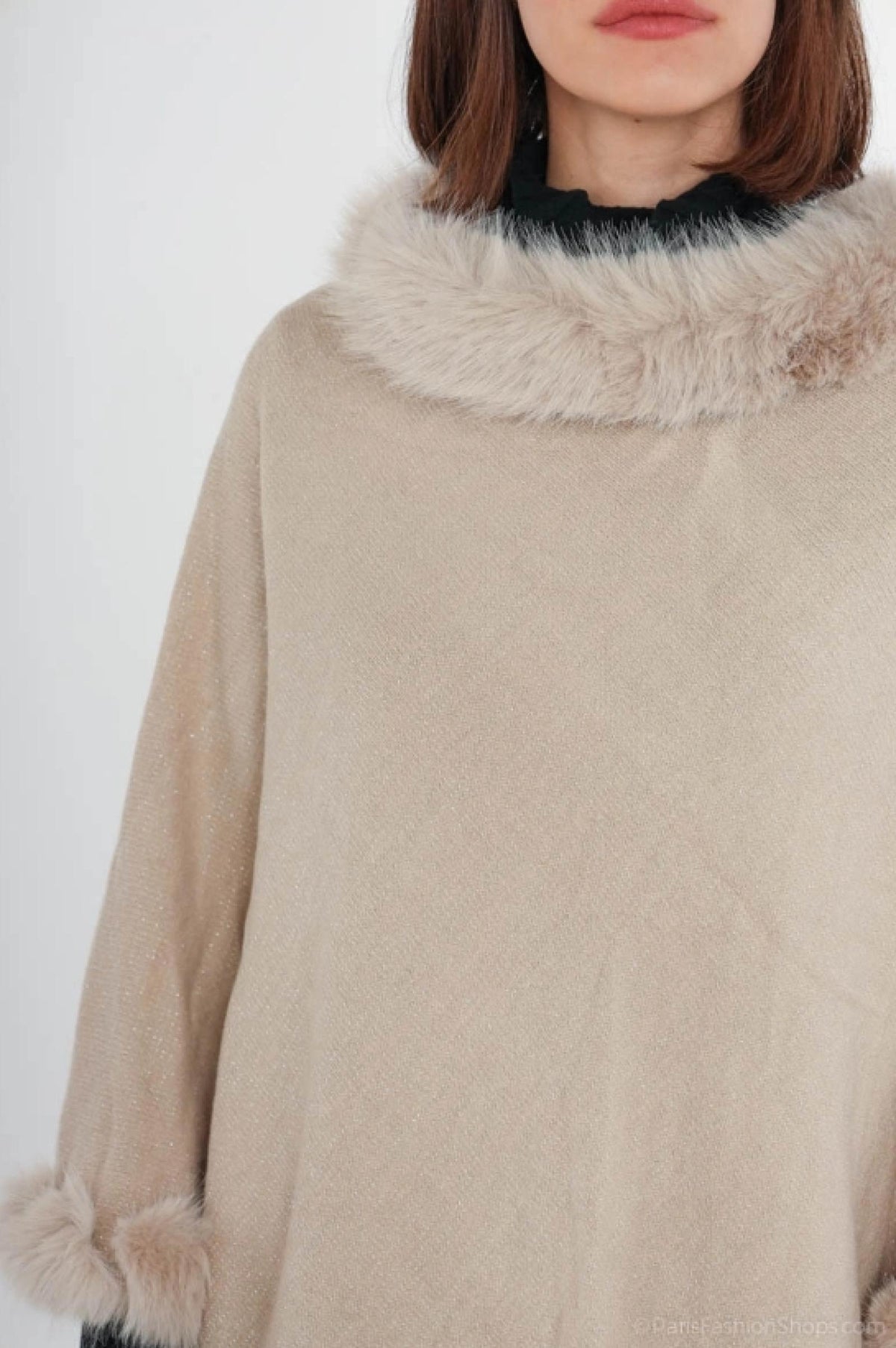 Poncho Basma Taille Unique beige - vue 2