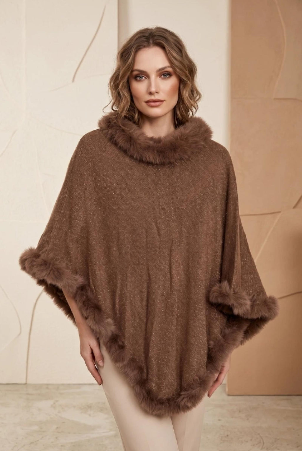 Poncho Basma Taille Unique taupe