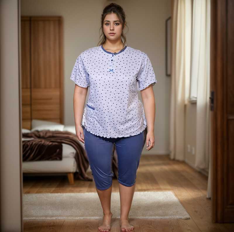 Pyjama grande taille Steyr rose pale T52 au 60