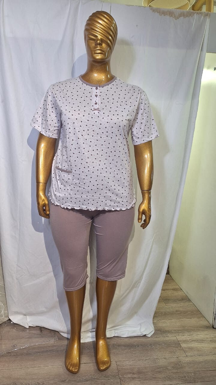 Pyjama grande taille Steyr rose pale T52 au 60 - vue 2