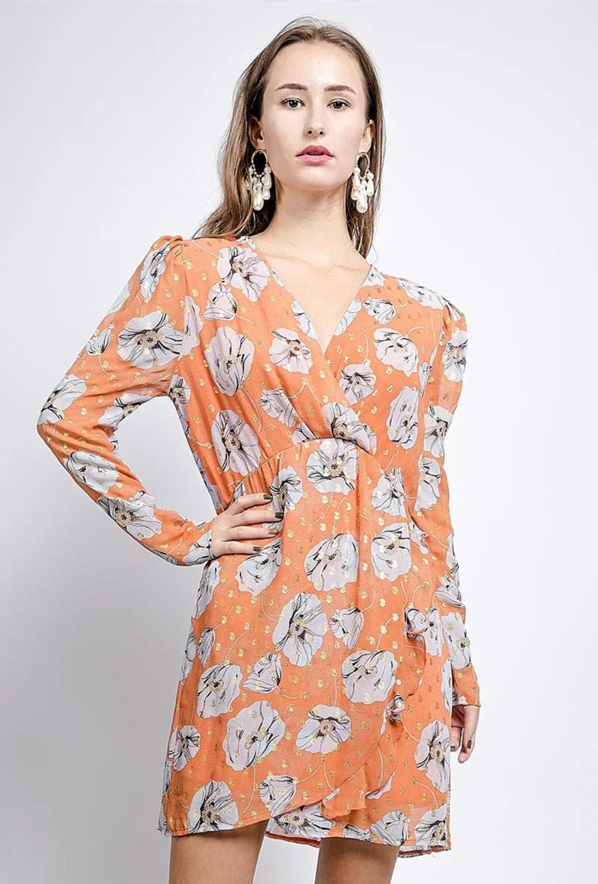 Robe Aleyna du 36 au 42 orange - Santa Mode - vue 2