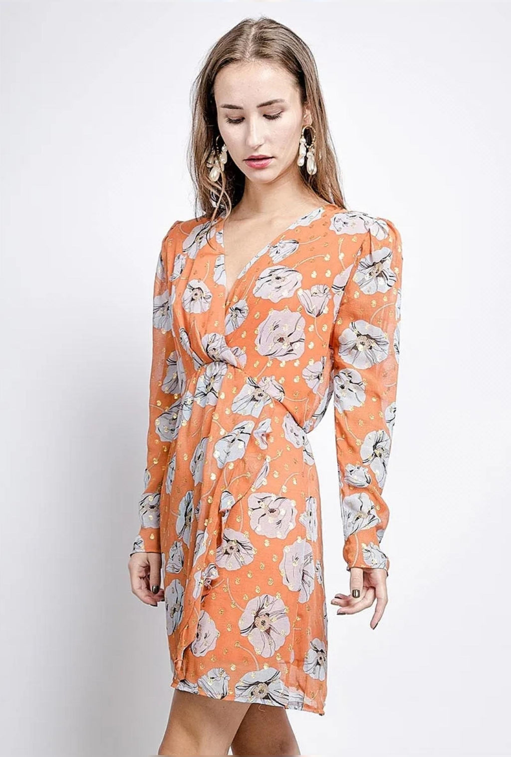 Robe Aleyna du 36 au 42 orange - Santa Mode - vue 3