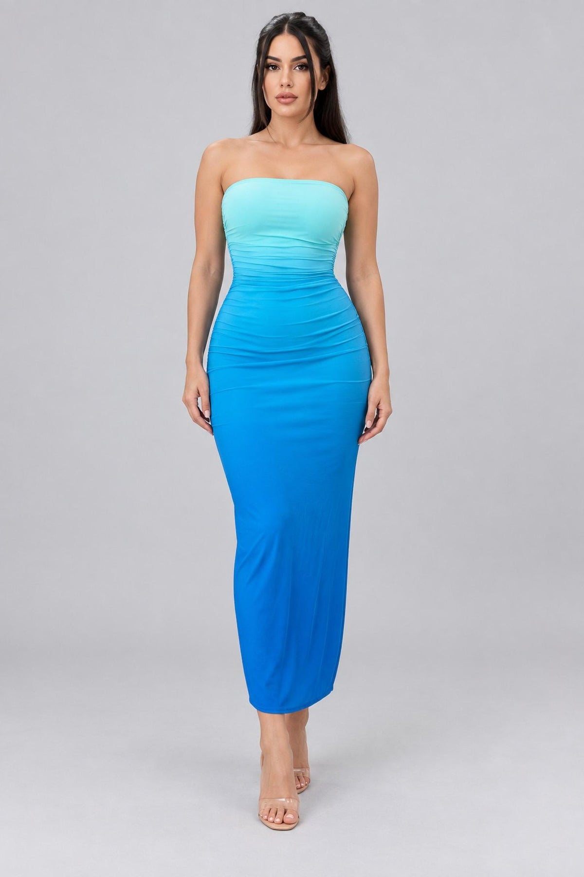 Robe bustier femme modèle Isadora bleu - Santa Mode