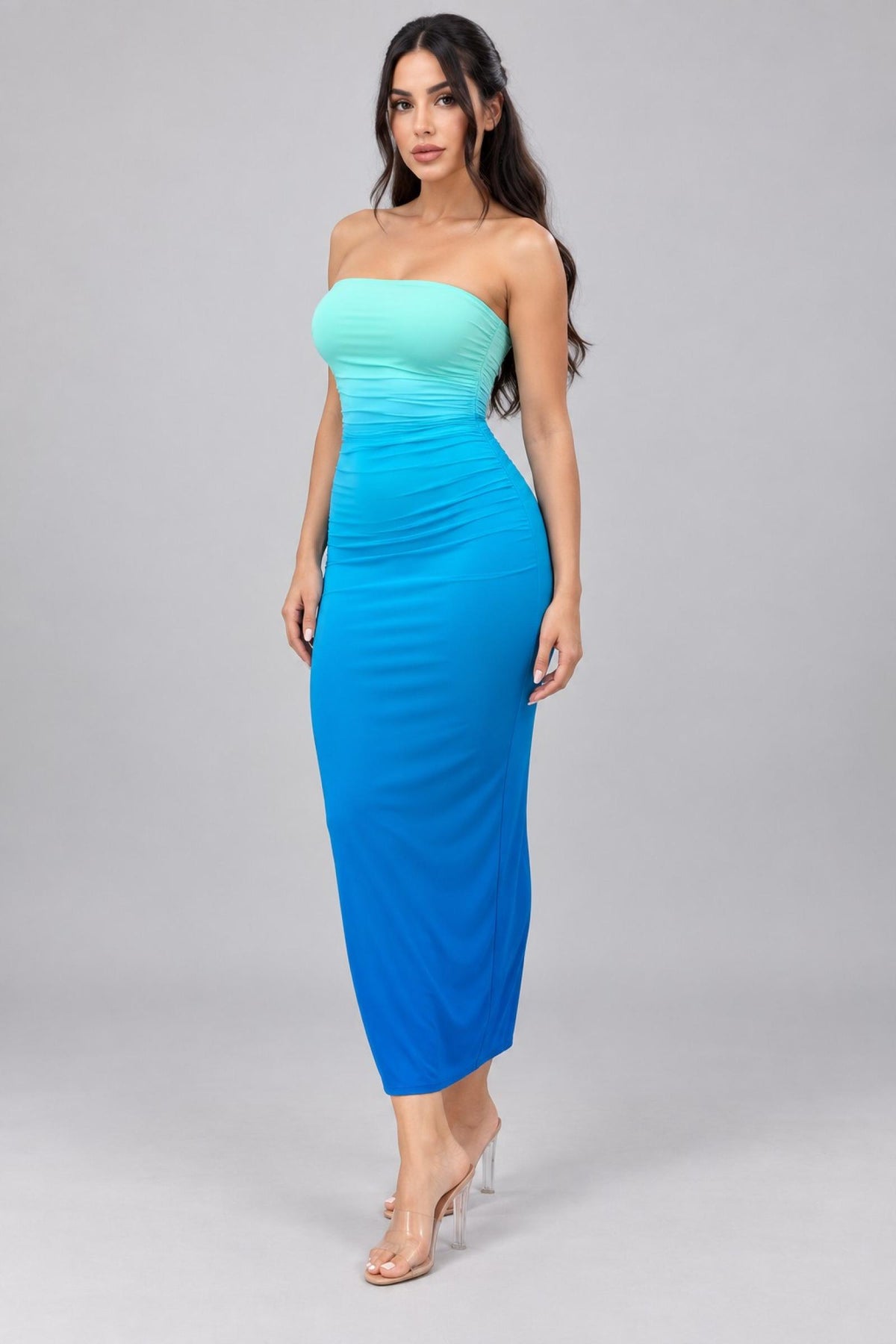 Robe bustier femme modèle Isadora bleu - Santa Mode - vue 4