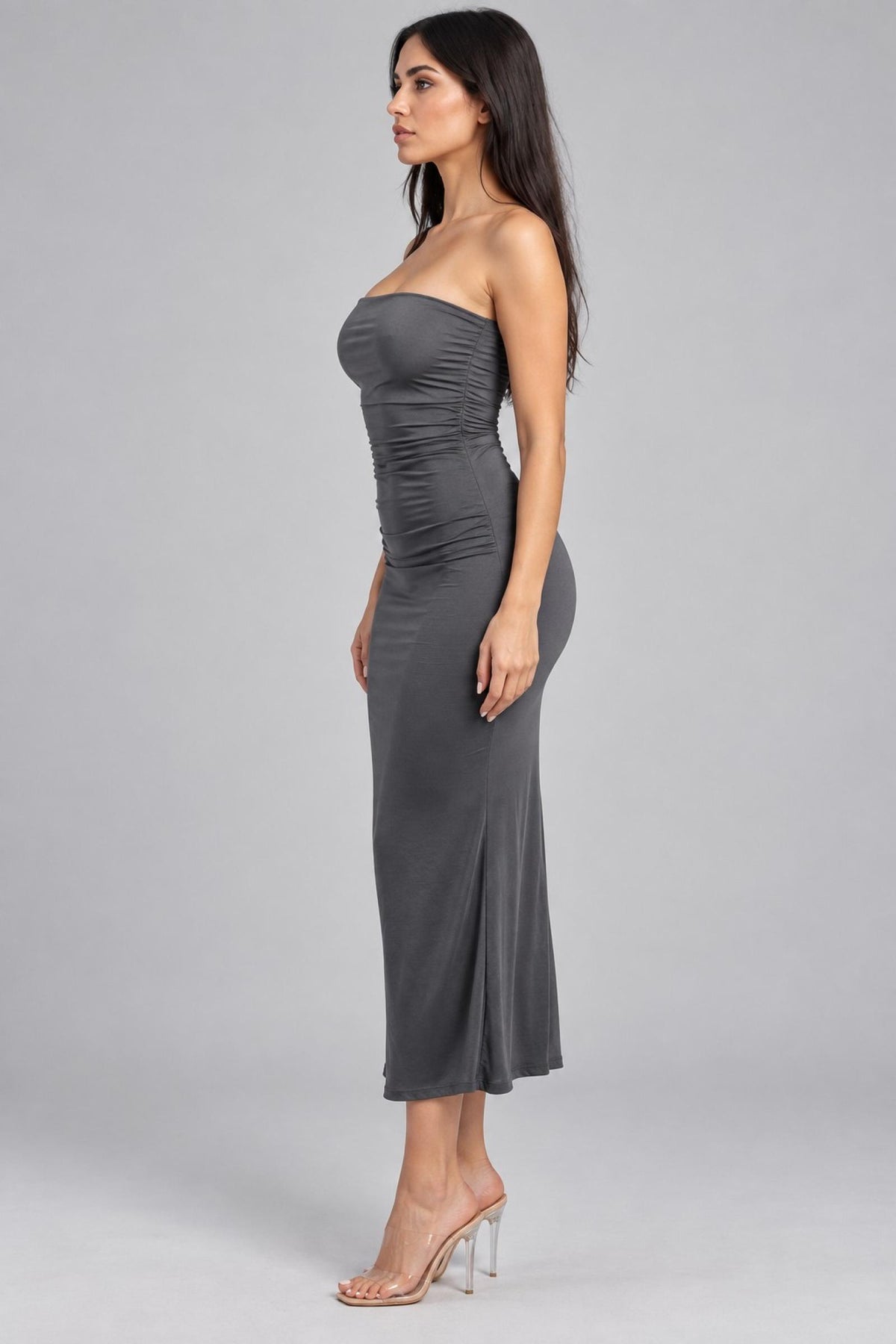 Robe bustier modèle Isadora grise - Santa Mode - vue 2
