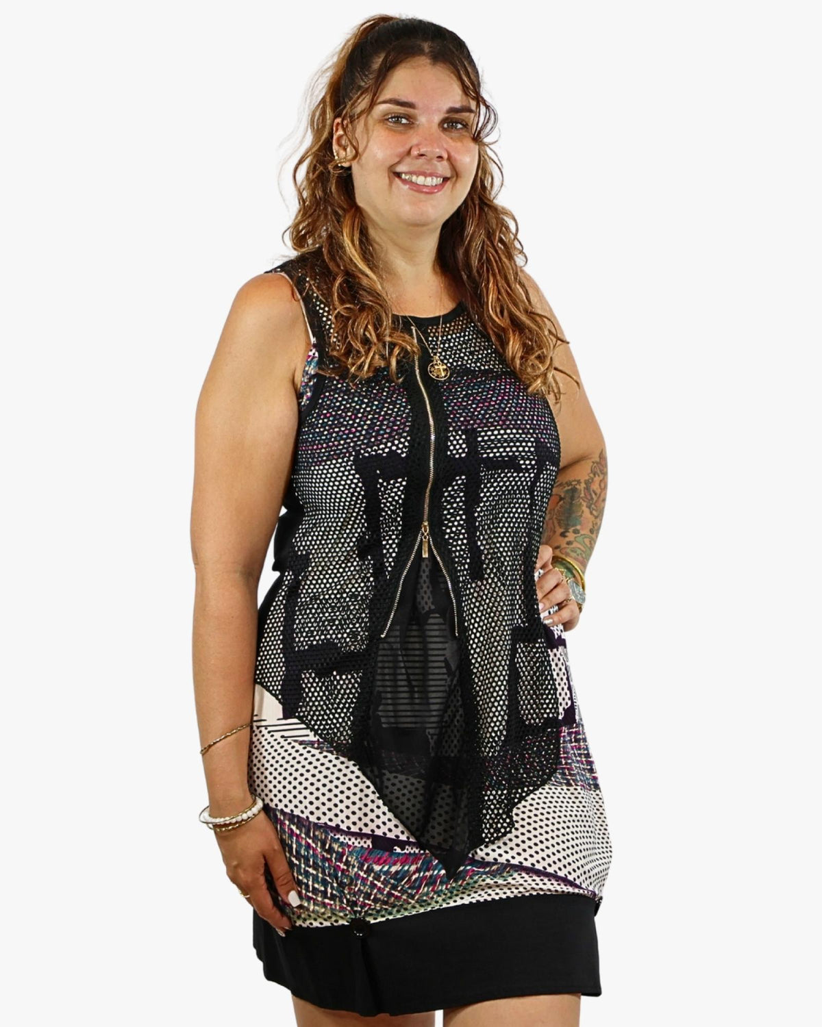 Robe casual grandes tailles zippée Modèle Millana - Santa Mode