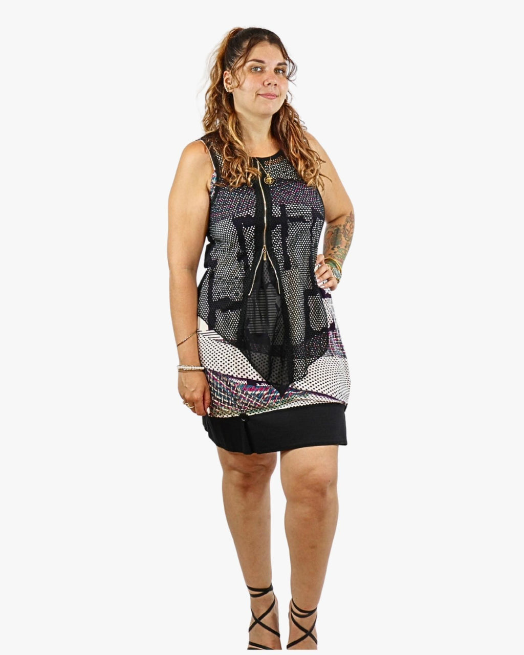 Robe casual grandes tailles zippée Modèle Millana - Santa Mode - vue 4