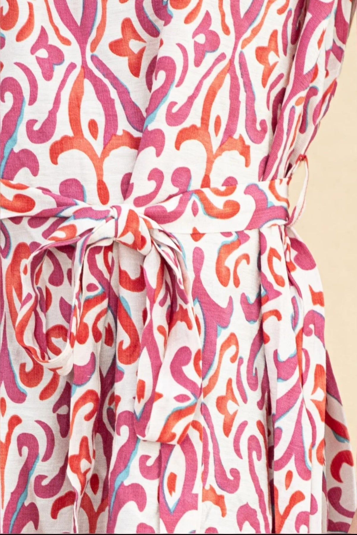 Robe courte asymétrique fleurie Modèle Parma - Santa Mode - vue 3