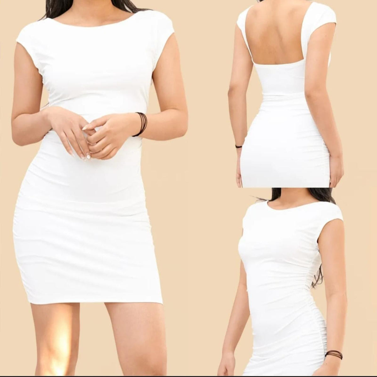 Robe courte droite blanche Modèle Perugia - Santa Mode - vue 2