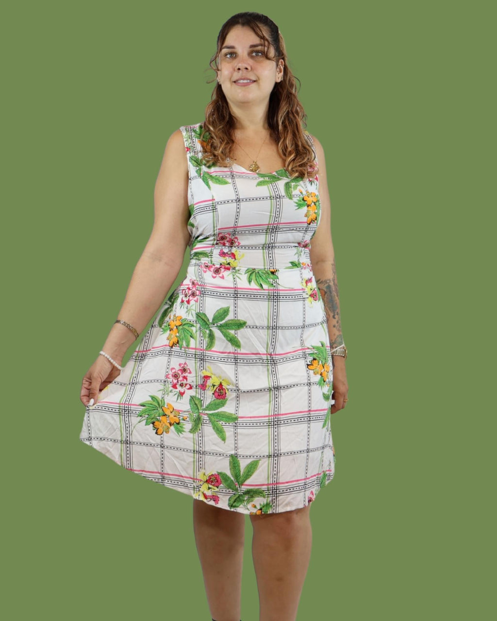 Robe Courte imprimé à carreaux- Modèle Zaya - Santa Mode