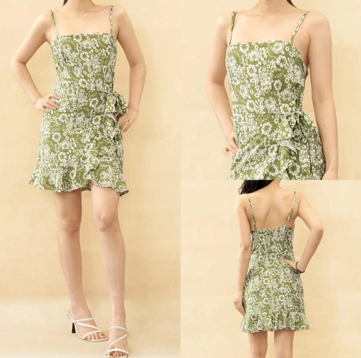 Robe courte portefeuille imprimé floral - Modèle Lucca - Santa Mode - vue 2