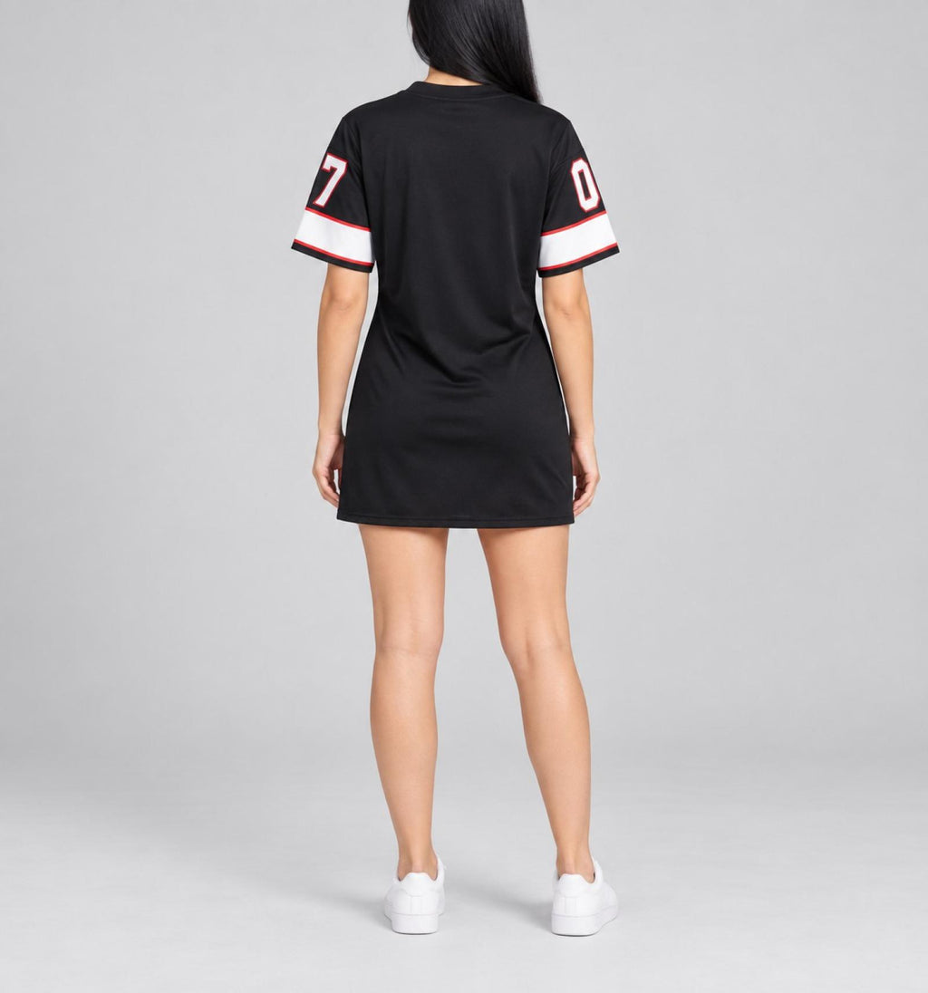 Robe femme col V modèle Queen noir - Santa Mode - vue 3