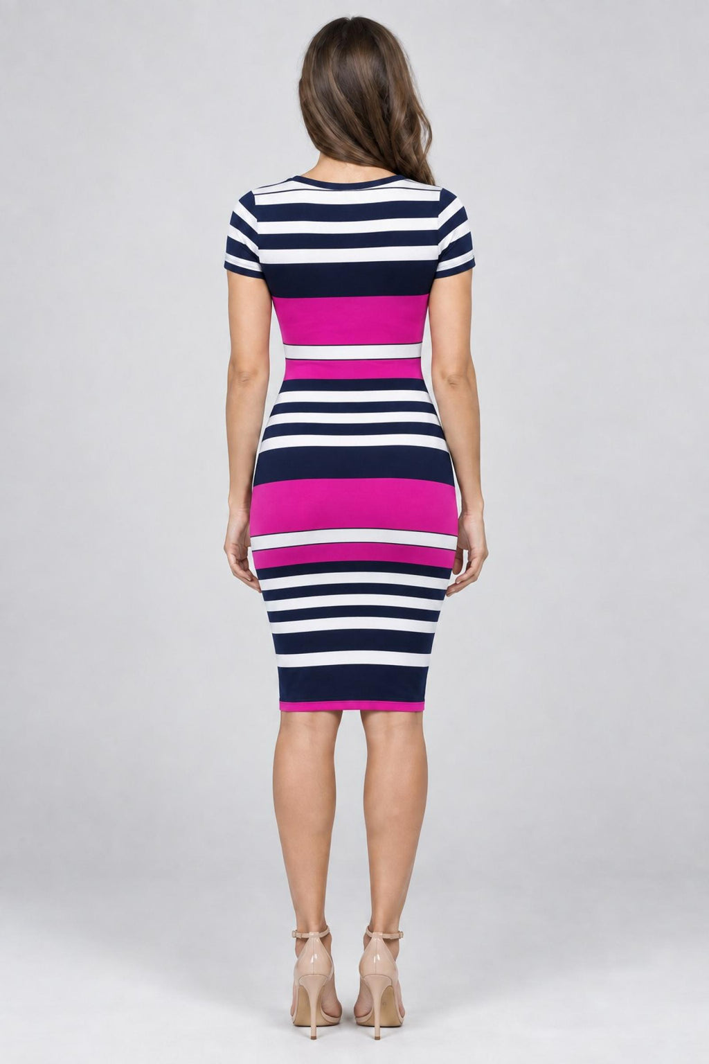 Robe femme moulante modèle Melia magenta - Santa Mode - vue 3