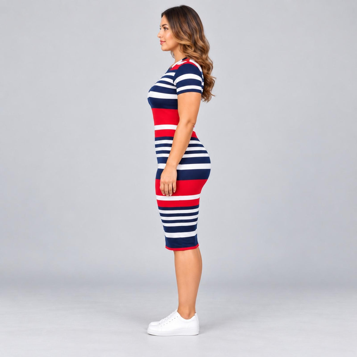 Robe femme moulante modèle Melia rouge - Santa Mode - vue 2
