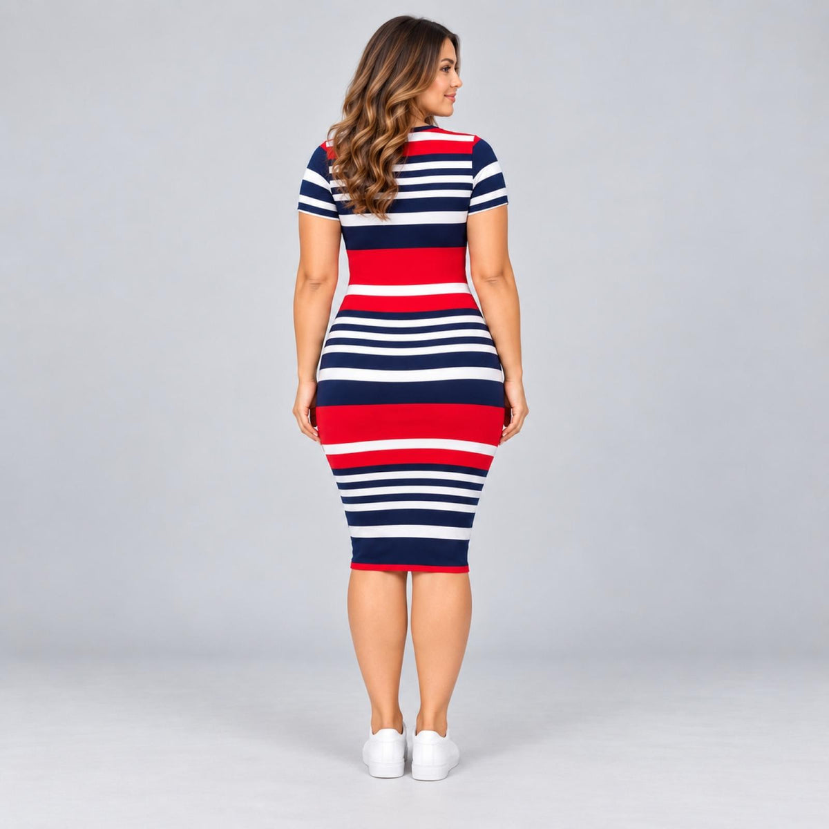 Robe femme moulante modèle Melia rouge - Santa Mode - vue 3