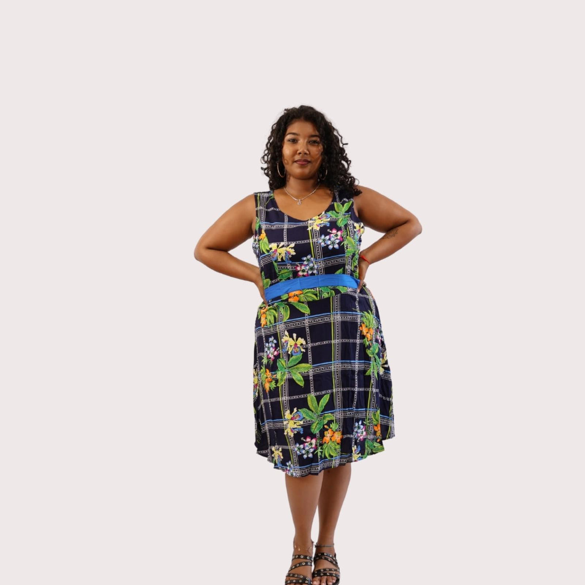 Robe fluide grandes tailles imprimée Modèle Céléna - Santa Mode