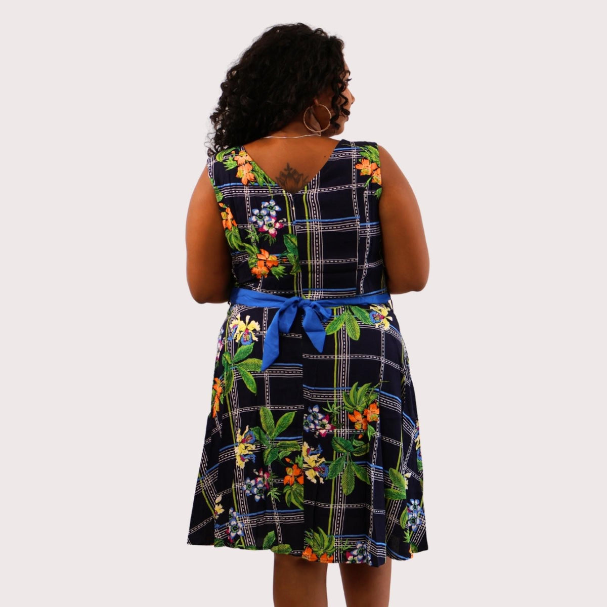 Robe fluide grandes tailles imprimée Modèle Céléna - Santa Mode - vue 2