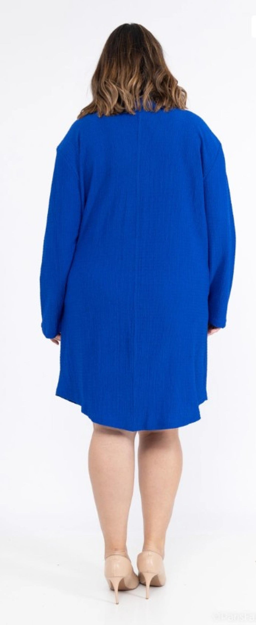 Robe grandes tailles bleu royal à col V Modèle Royale - Santa Mode - vue 4