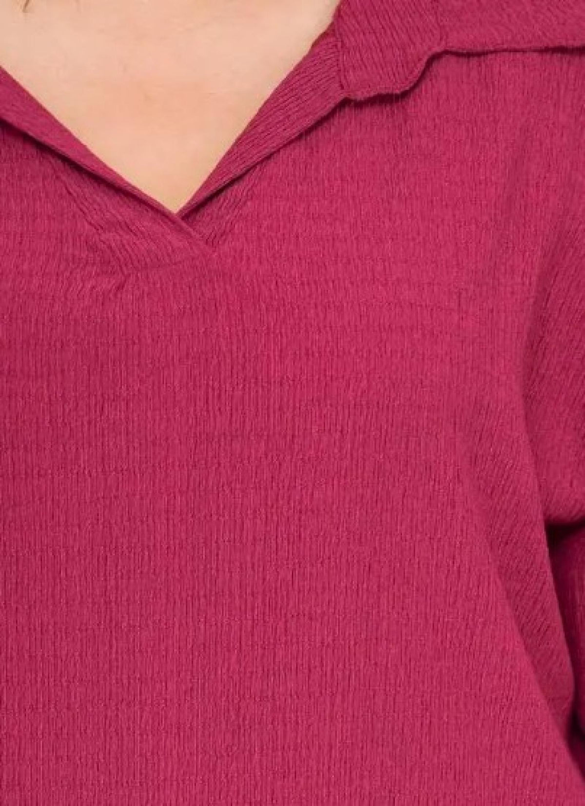 Robe grandes tailles fuchsia à col V Modèle Royale - Santa Mode - vue 3