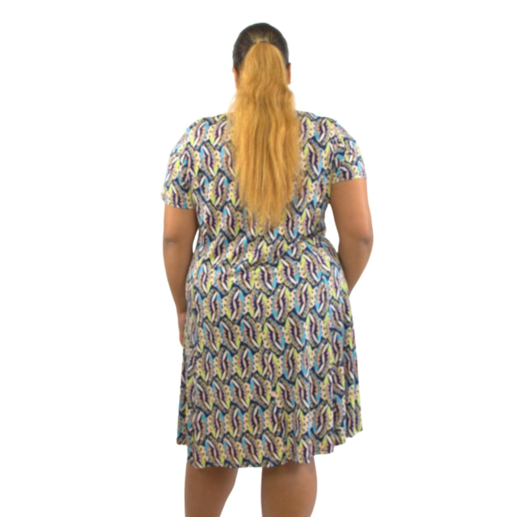 Robe grandes tailles géométrique Modèle Naya - Santa Mode - vue 3