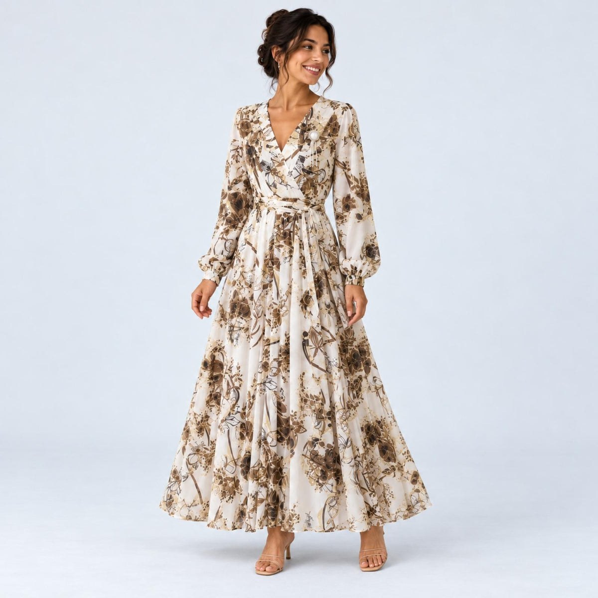 Robe grandes tailles longue évasée Modèle Romy