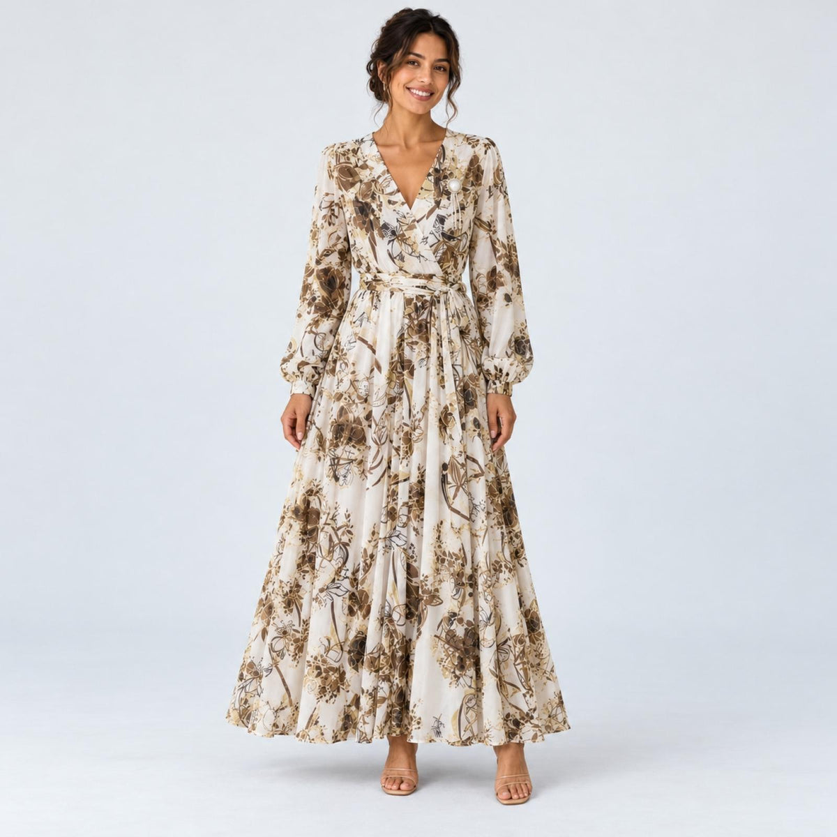 Robe grandes tailles longue évasée Modèle Romy - vue 4