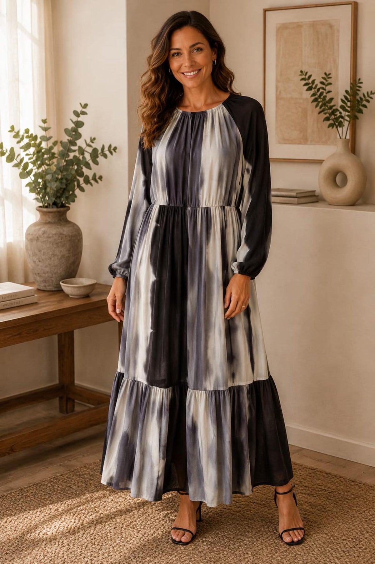Robe longue aquarelle Modèle Carla