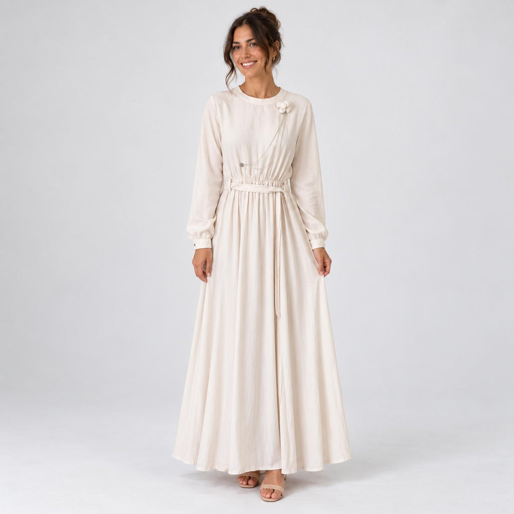 Robe longue beige Modèle Léna
