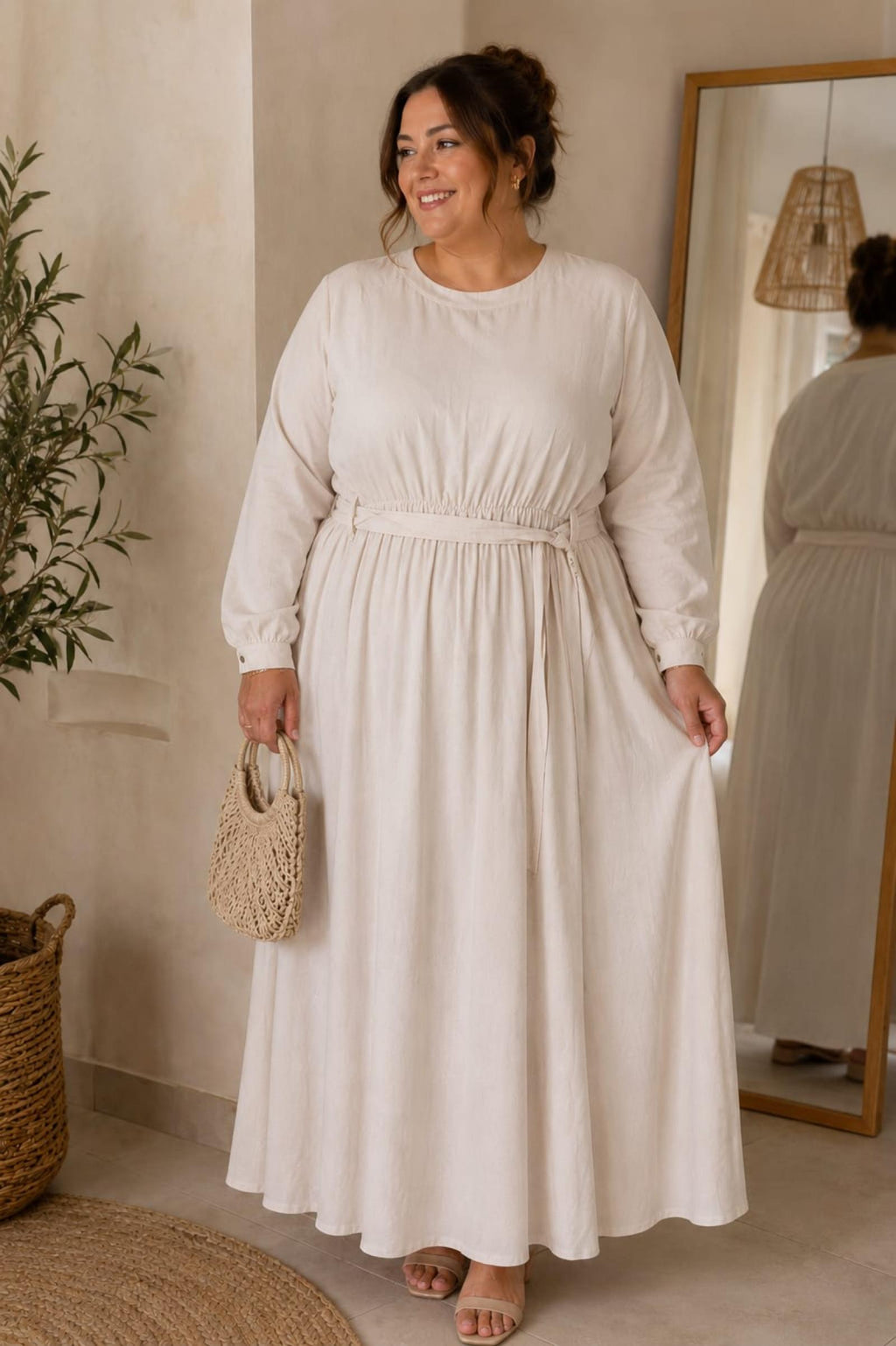 Robe longue beige Modèle Léna