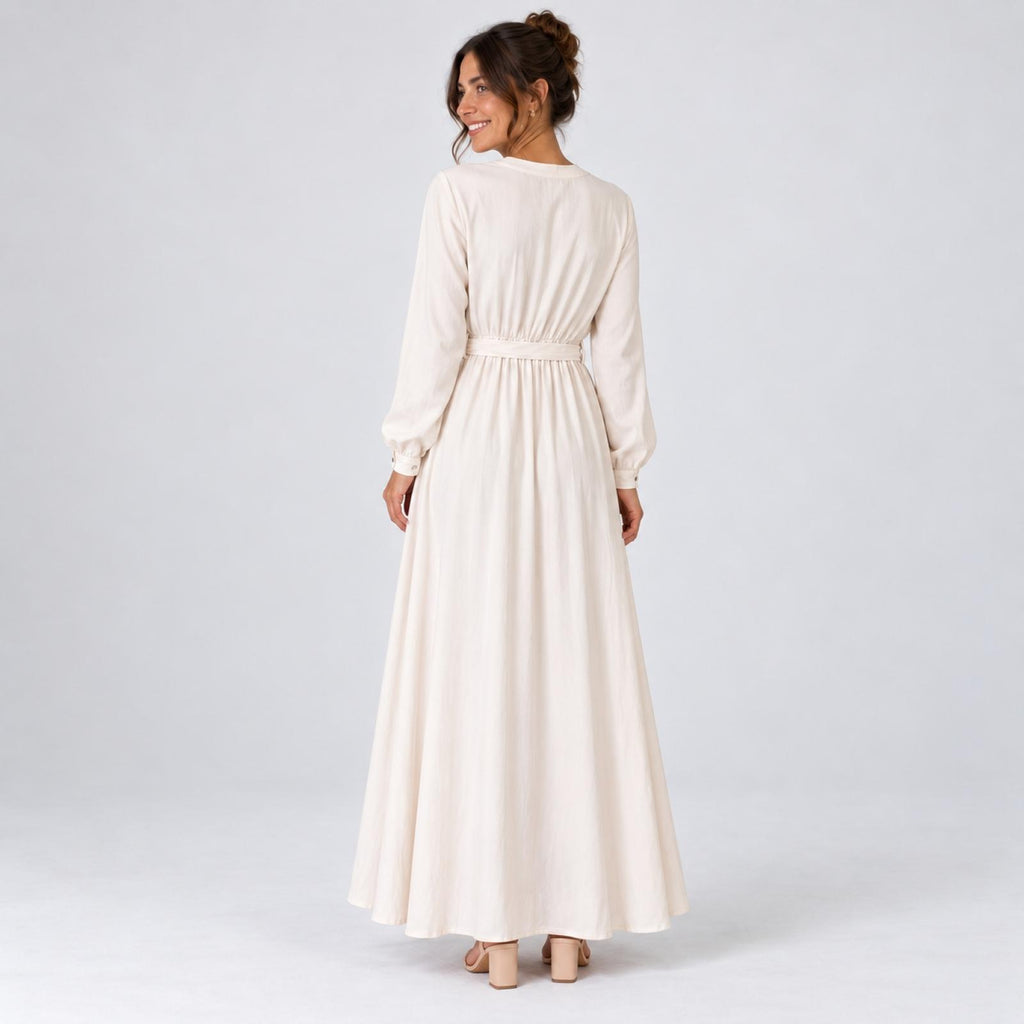 Robe longue beige Modèle Léna - vue 2