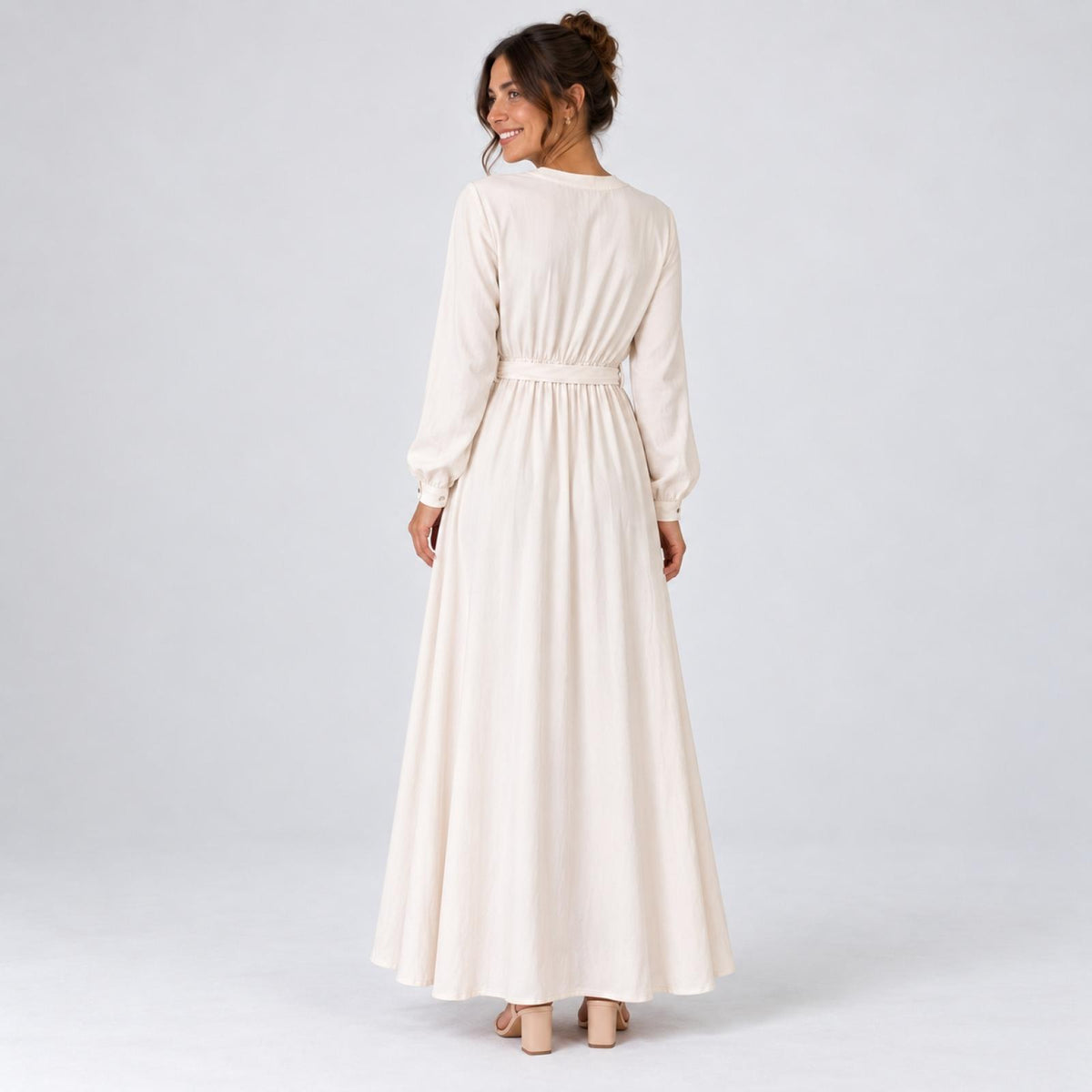 Robe longue beige Modèle Léna - vue 2