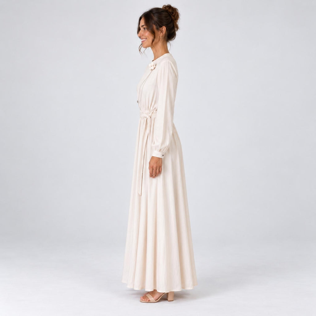 Robe longue beige Modèle Léna - vue 3