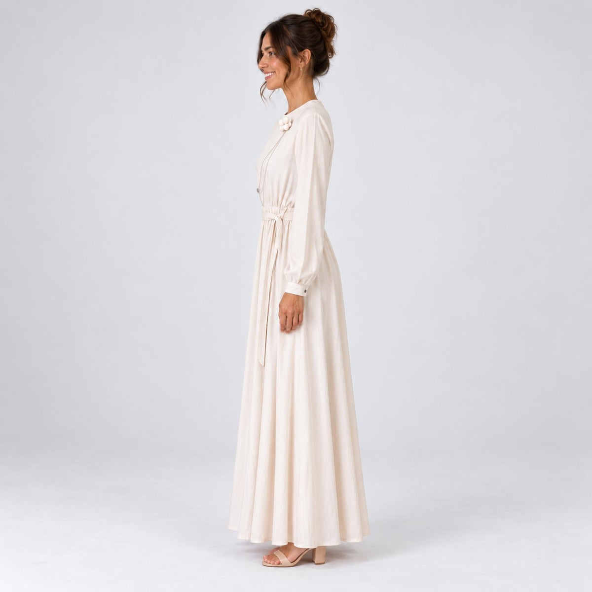 Robe longue beige Modèle Léna - vue 3