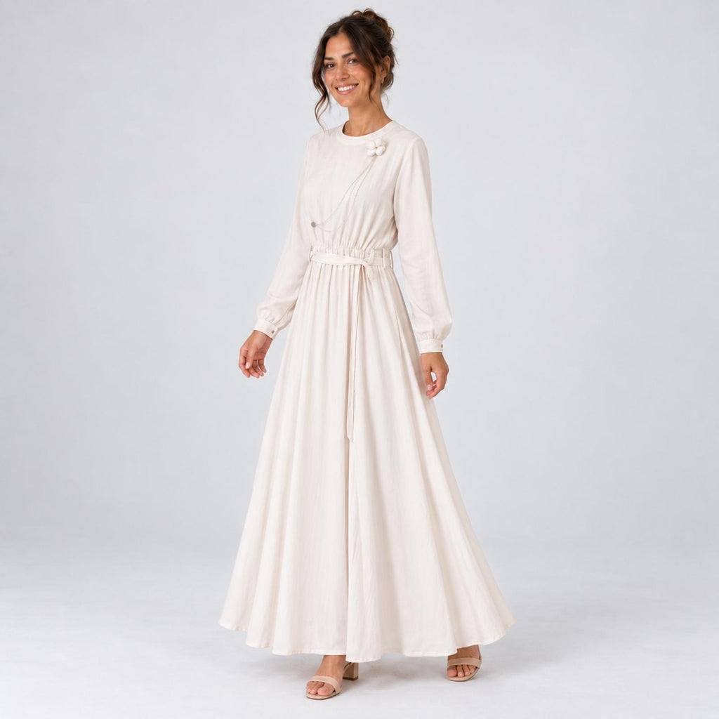 Robe longue beige Modèle Léna - vue 4