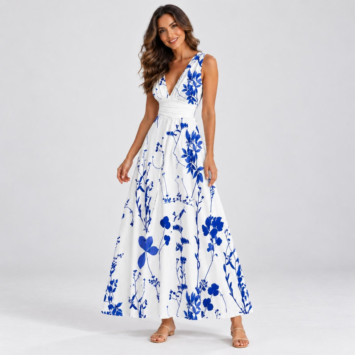 Robe longue bleue Modèle Anna