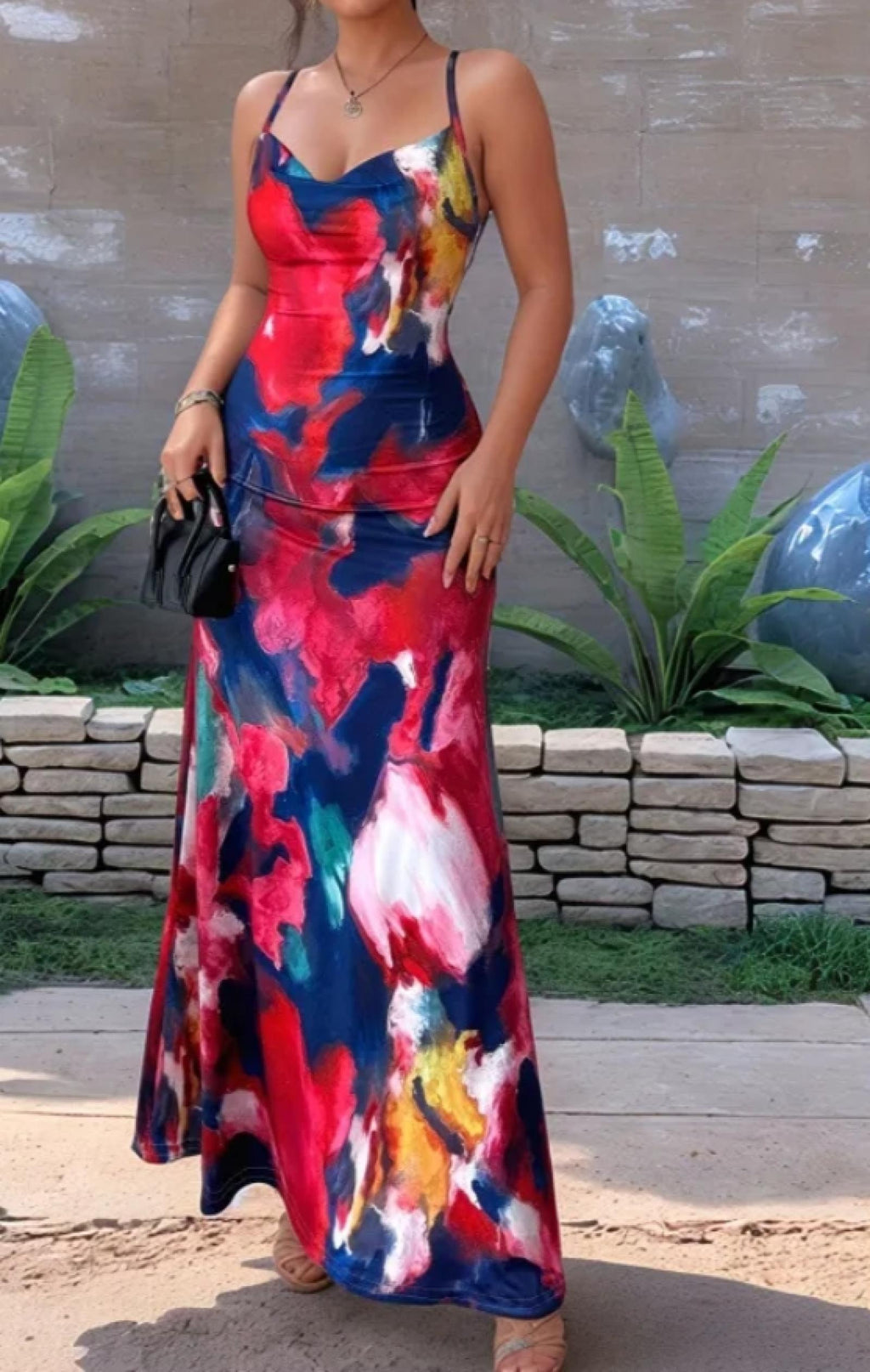 Robe longue imprimé fleurs - Modèle Malya