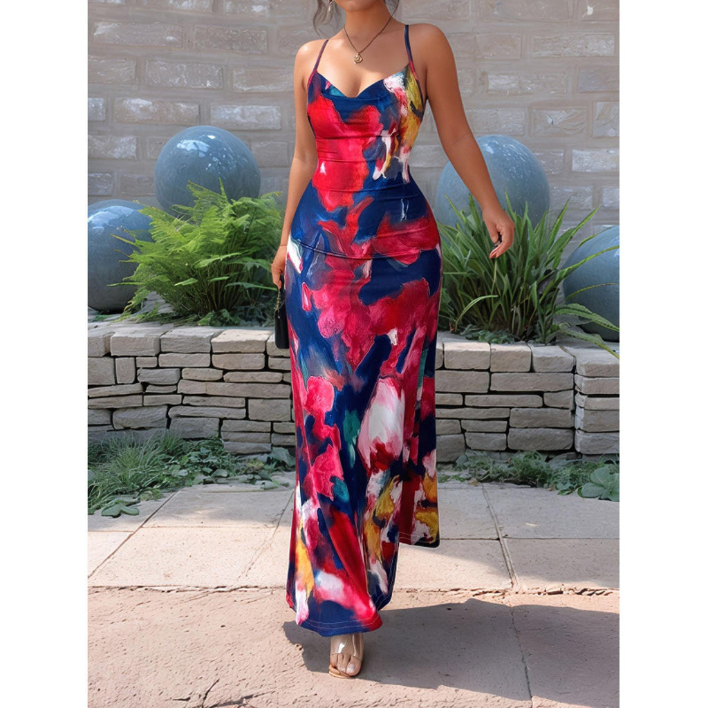 Robe longue imprimé fleurs - Modèle Malya - vue 2
