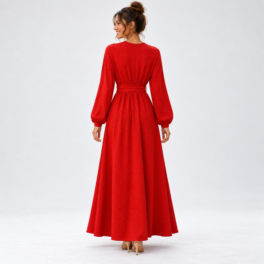 Robe longue rouge Modèle Léna - vue 2