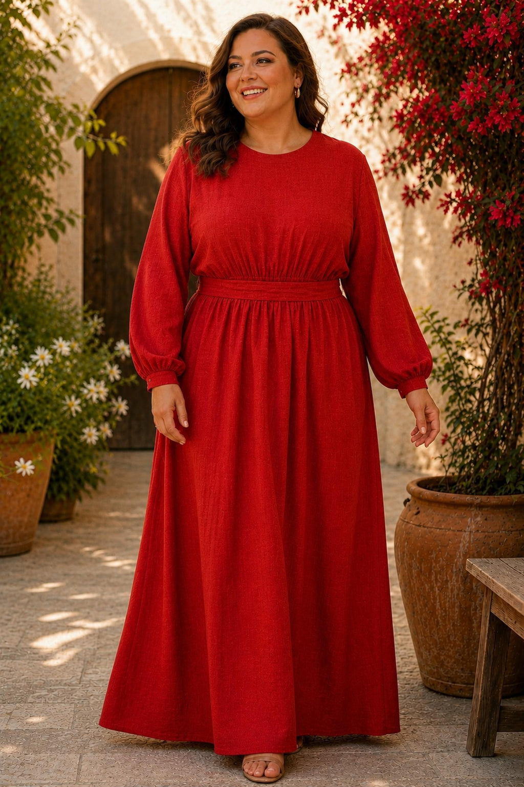 Robe longue rouge Modèle Léna - vue 2