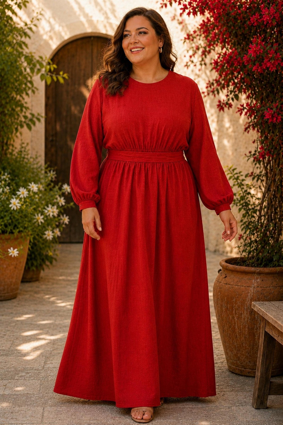 Robe longue rouge Modèle Léna - vue 2