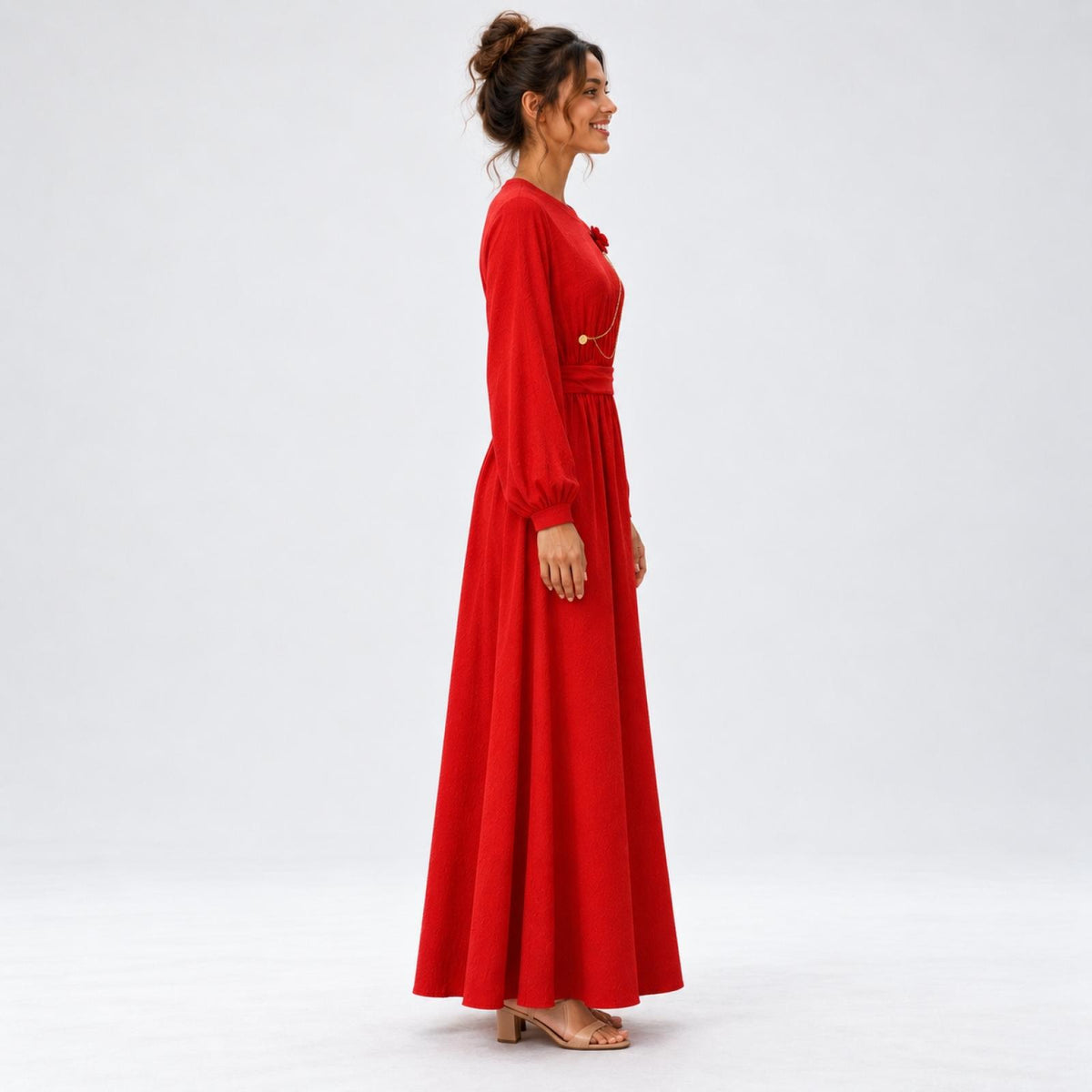 Robe longue rouge Modèle Léna - vue 3