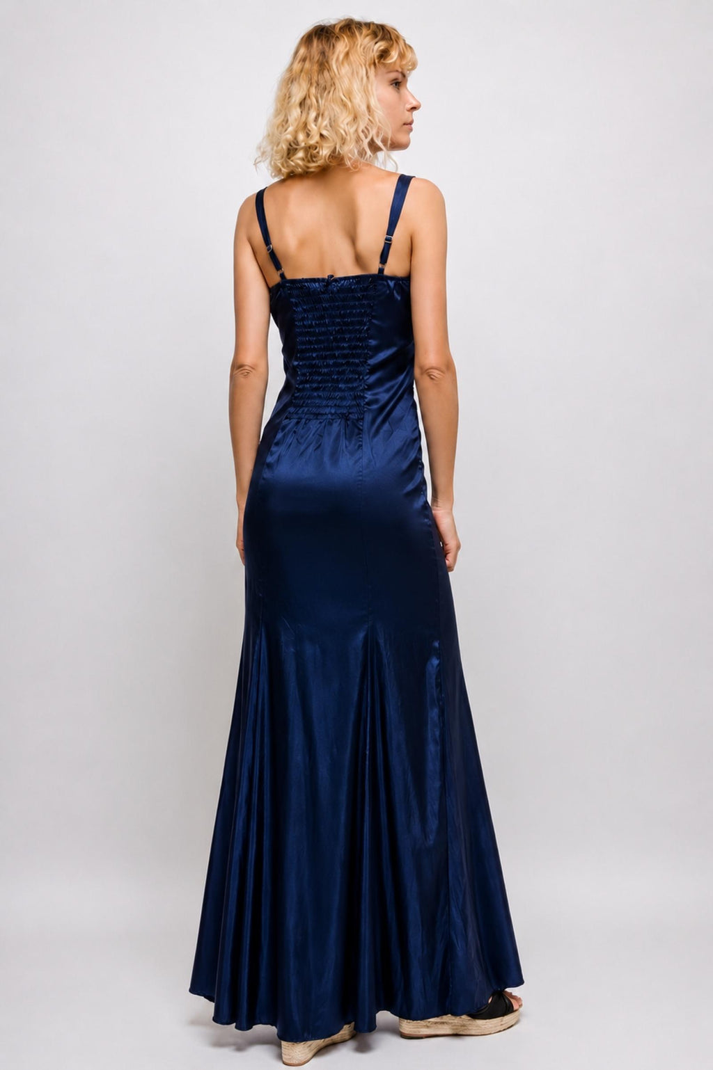 Robe longue satinée dos nu Modèle Bella - Santa Mode - vue 2