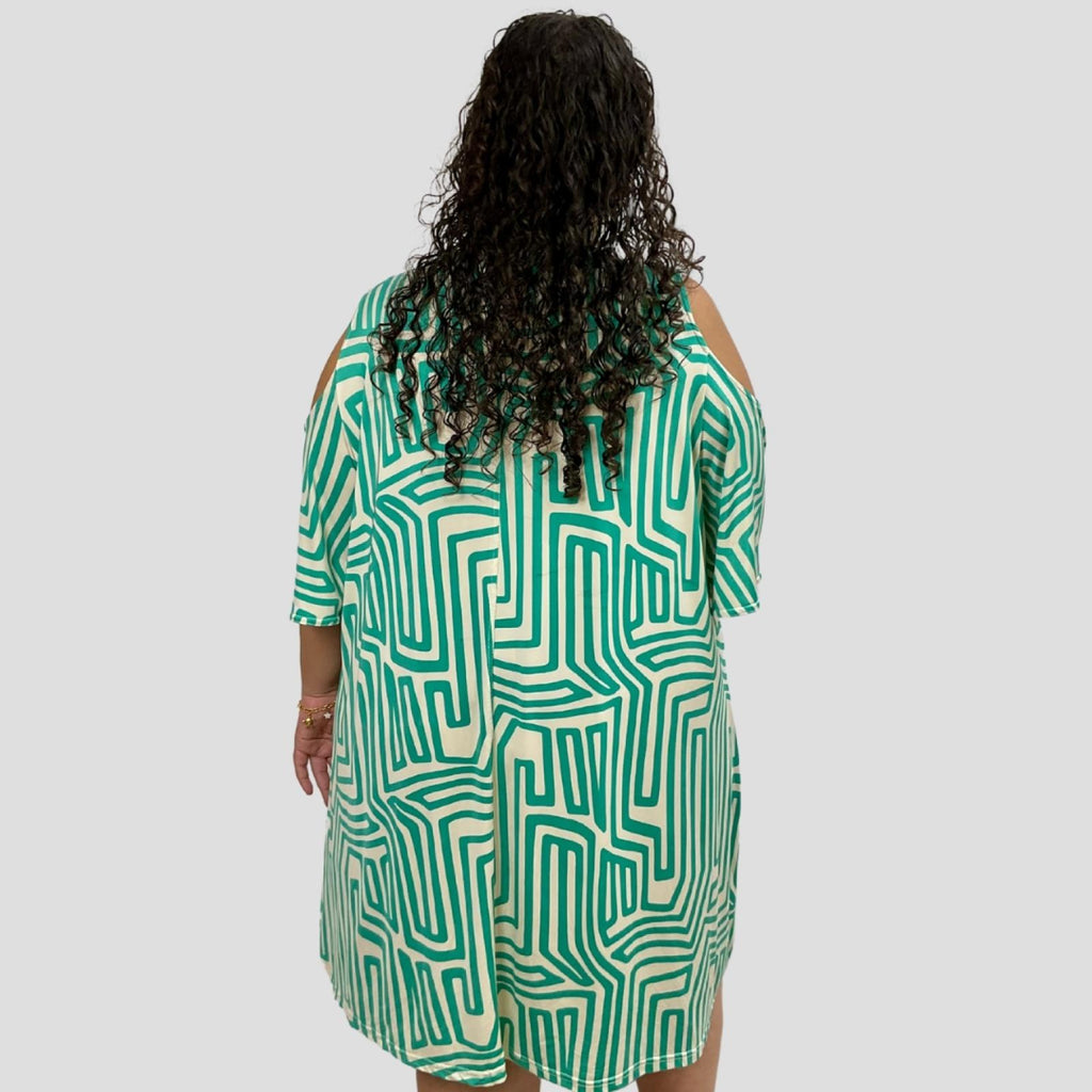 Robe midi grandes tailles géométrique Modèle Anvers - Santa Mode - vue 3