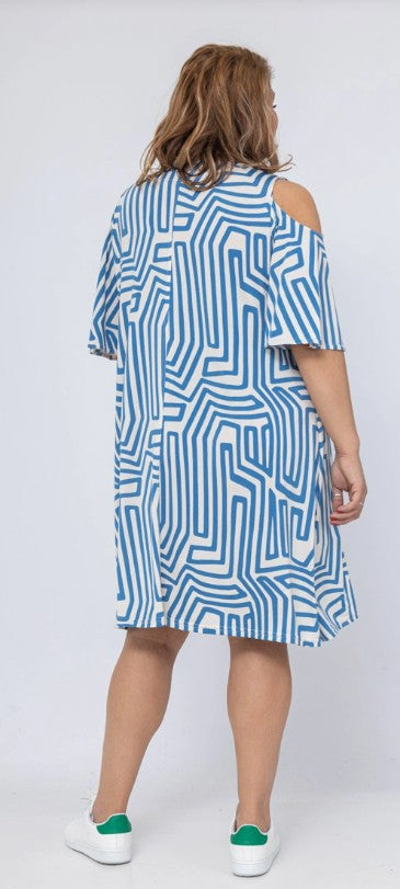 Robe midi grandes tailles géométrique Modèle Anvers - Santa Mode - vue 5