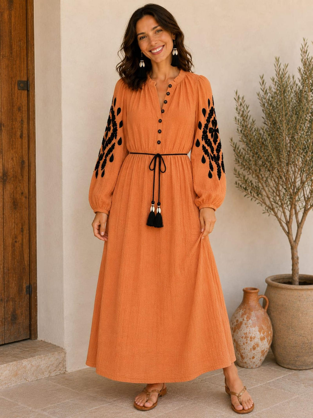 Robe orange Modèle Mila