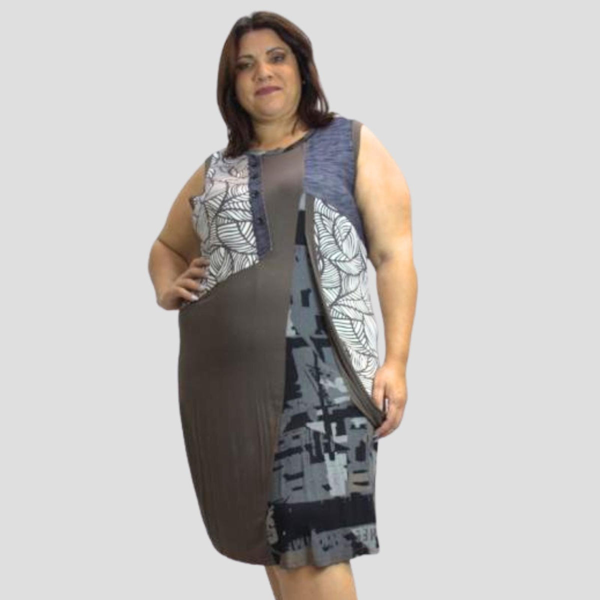 Robe sans manches imprimé moderne Modèle Montréal - Santa Mode