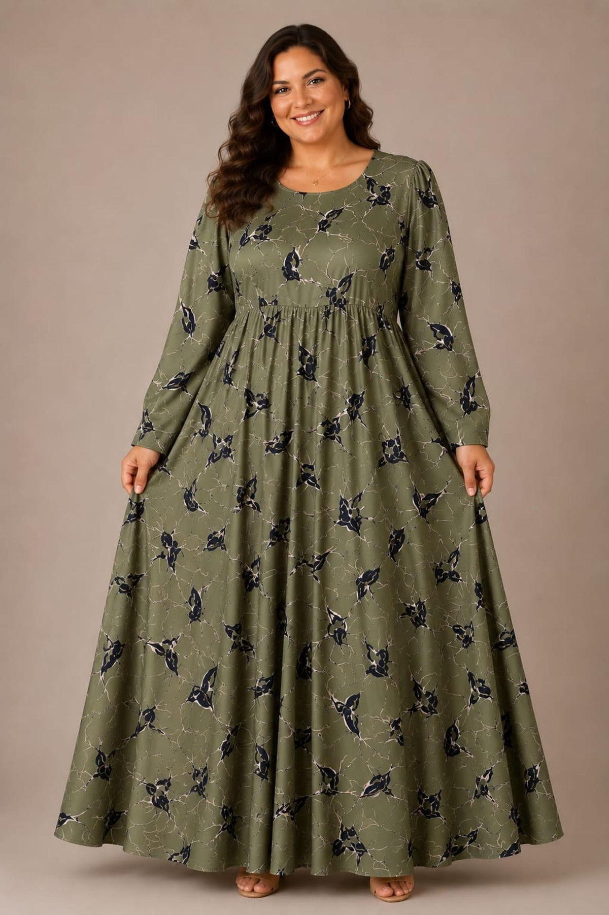 Robe Selene taille 46 kaki