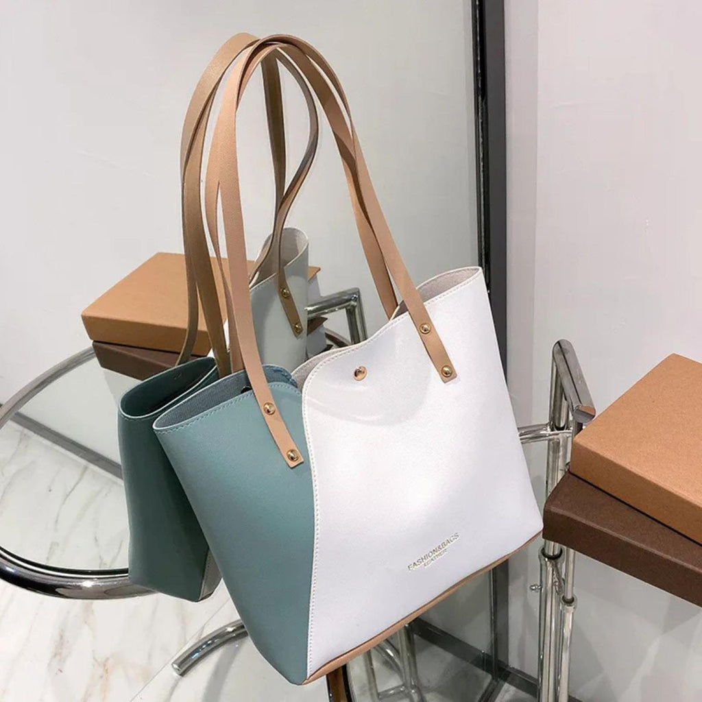 Sac bicolore blanc / bleu - Santa Mode
