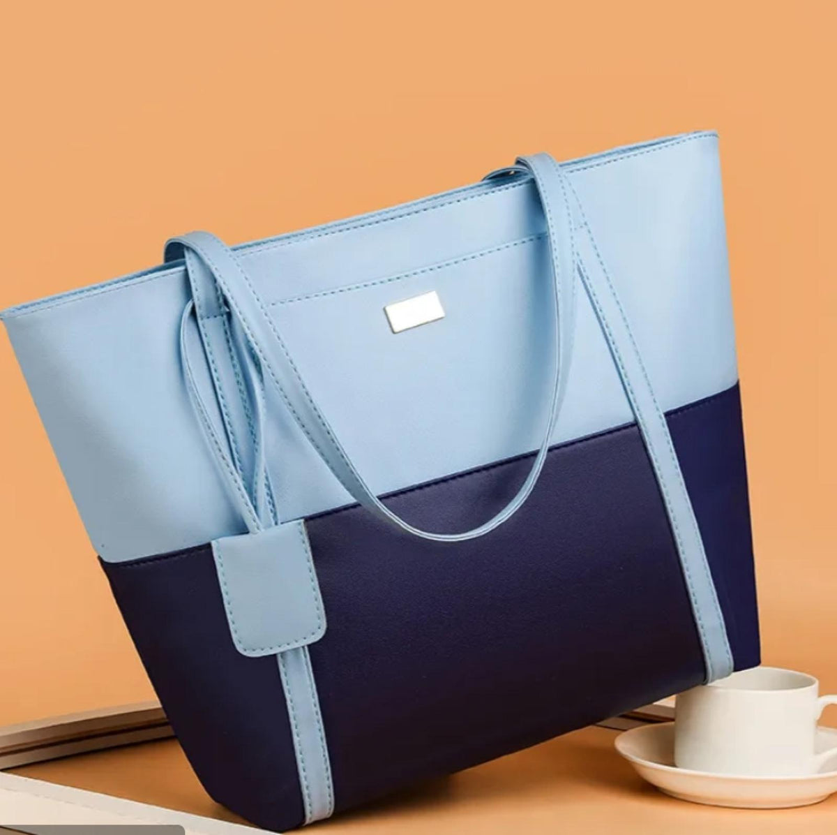 Sac cabas bicolore marine-ciel